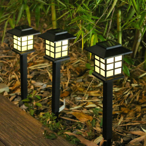 Classic Solar-Powered Yellow Garden Path Lights | Waterproof Outdoor Lantern Stakes - Image 2
