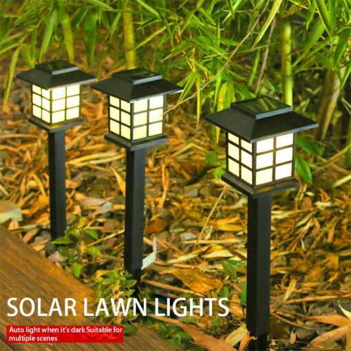 Classic Solar-Powered Yellow Garden Path Lights | Waterproof Outdoor Lantern Stakes - Image 5