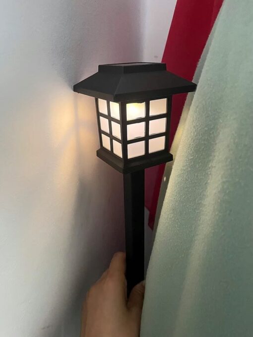 Classic Solar-Powered Yellow Garden Path Lights | Waterproof Outdoor Lantern Stakes - Image 4