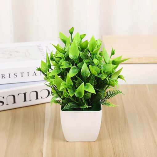 Lush Artificial Greenery Plant in White Pot | Home & Office Decor