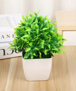 Dense Artificial Bushy Plant in White Pot | Home & Office Decor
